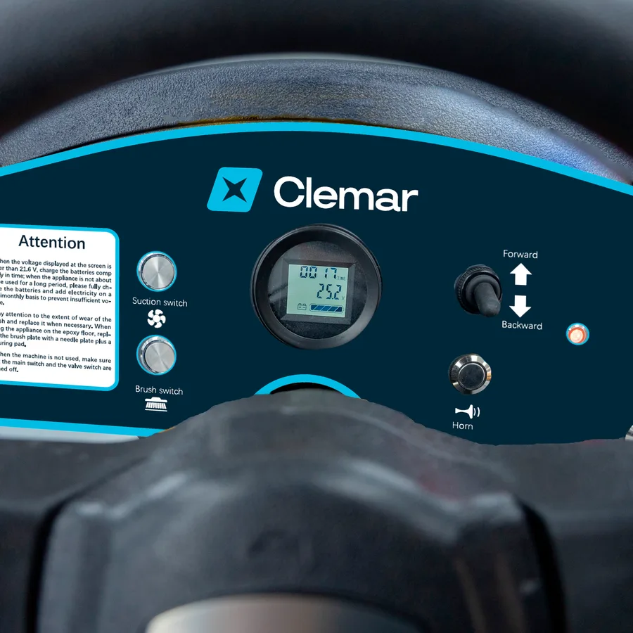 Clemar K70 — professional, o‘tiruvchi joyli pol yuvish mashinasi