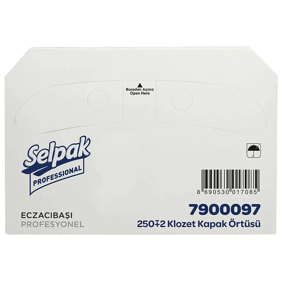 SELPAK Professional Premium — tualet o‘rindiqlari uchun bitta qatlamli salfetkalar, 10 paket × 250 dona