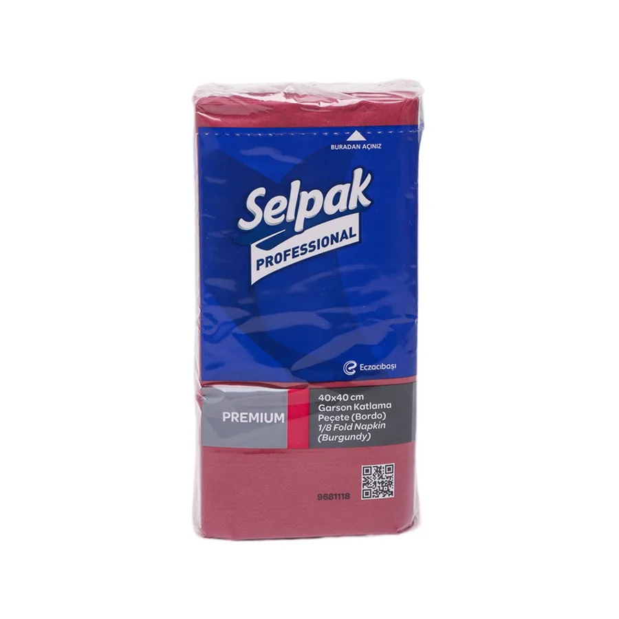 Selpak Pro 1/8 40x40 buklanadigan salfetka Bordo 20 * 50 dona
